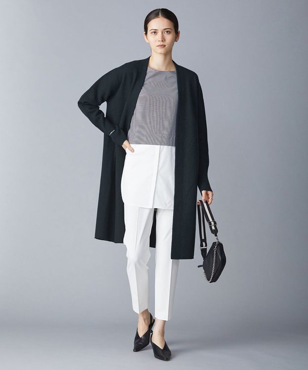 ICB ミルドウール ロングカーディガン パイングリーン系