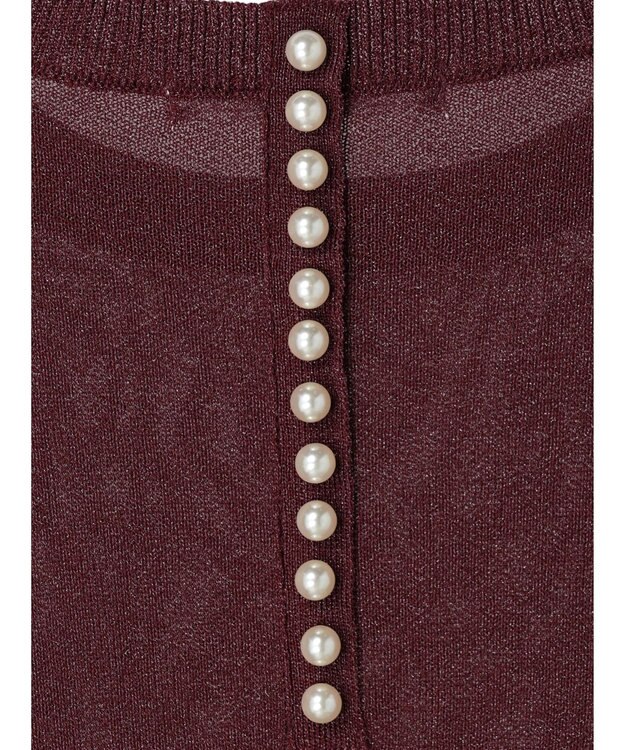 Green Parks ・ＥＬＥＮＣＡＲＥ　ＤＵＥバックパールシアー５分ニット Bordeaux