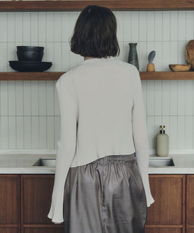 YECCA VECCA 【2点SET】キャミセット襟付きZIPカーディガン Ivory