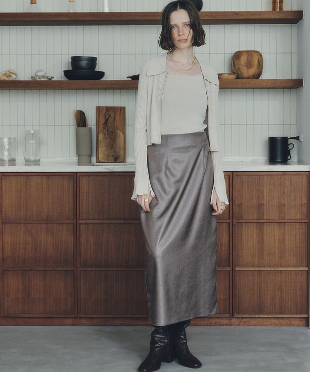 YECCA VECCA 【2点SET】キャミセット襟付きZIPカーディガン Ivory