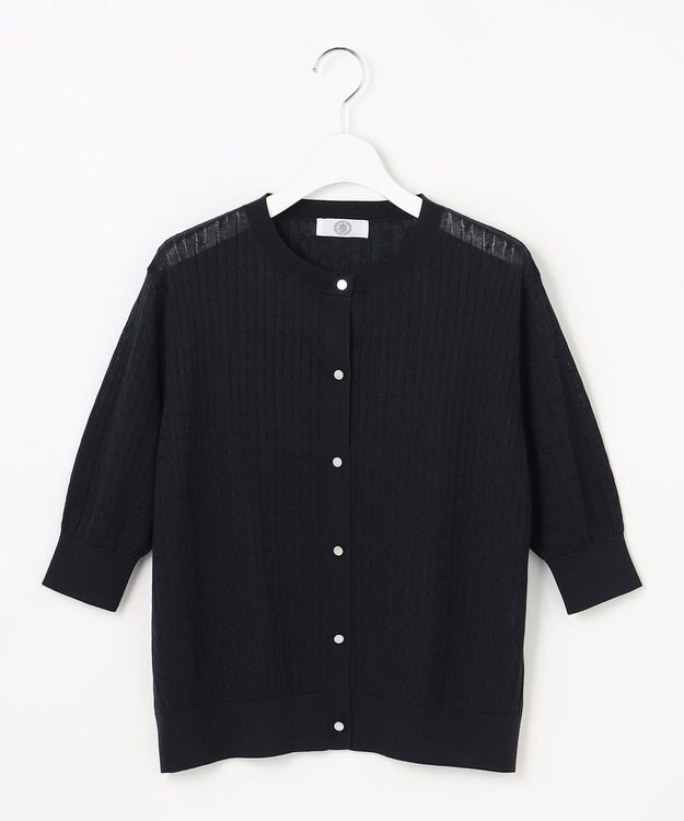 J.PRESS LADIES Vis/Peスパーク クルーネック カーディガン ネイビー系