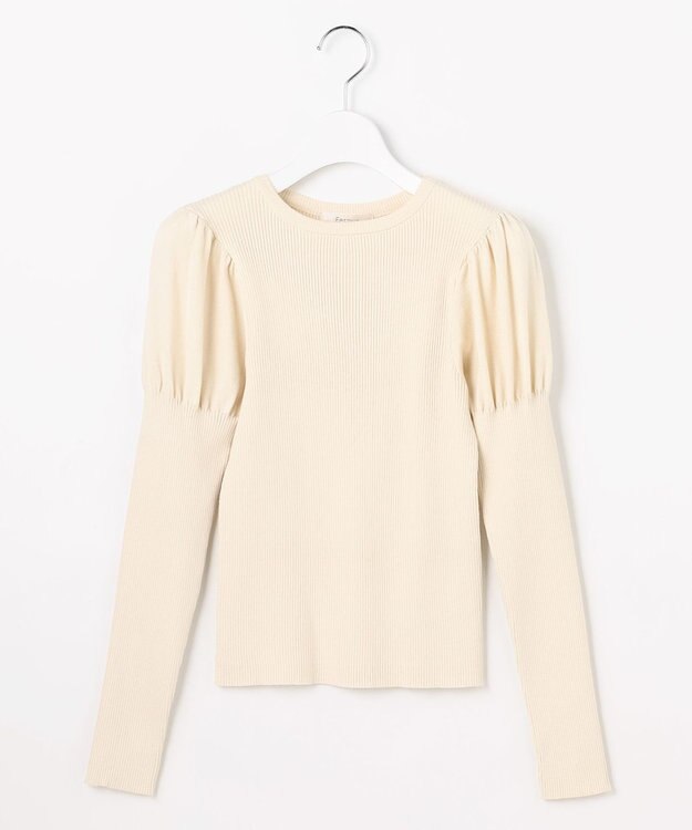 Feroux パフスリーブ ニット プルオーバー アイボリー系