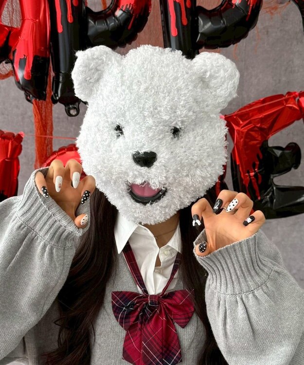 WEGO ハロウィンアニマルフェイスマスク ホワイト