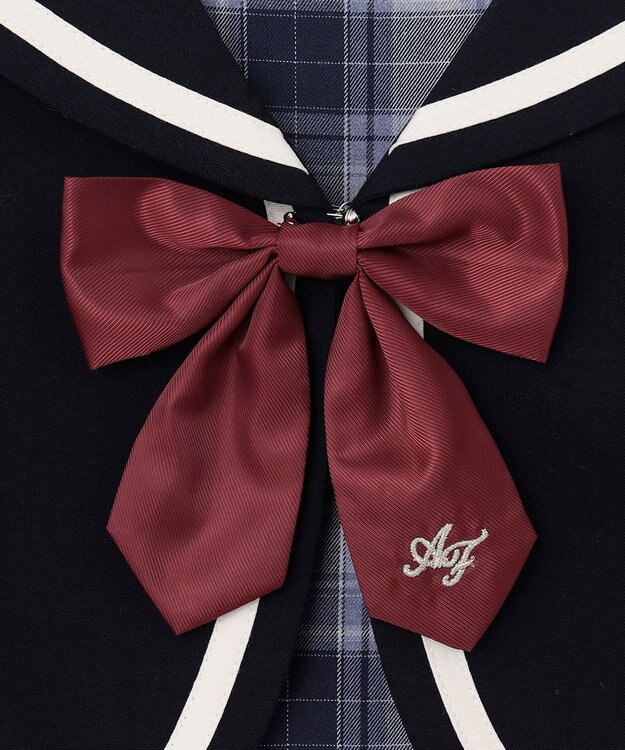 ANY KIDS ジャケット付き チェック ワンピース ネイビー