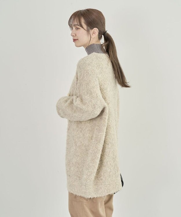 Green Parks ブークレーＶネックミディ丈カーディガン Beige