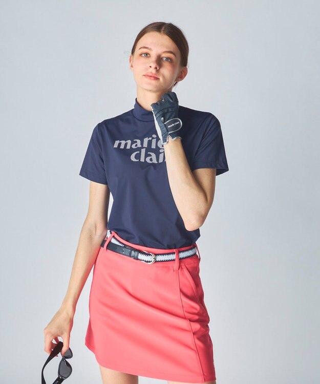 FILA GOLF／marie claire 【marie claire SPORT】 半袖モックネックシャツ ネイビー