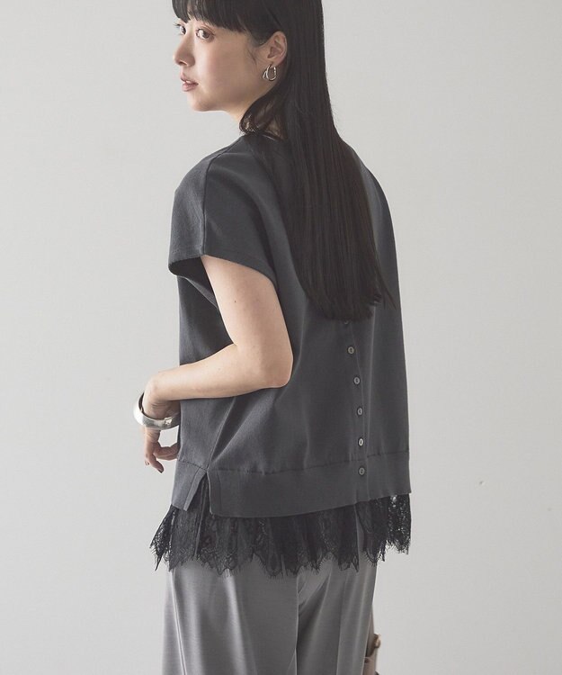 AMERICAN HOLIC 【前後2WAY】裾レースベスト Charcoal Gray