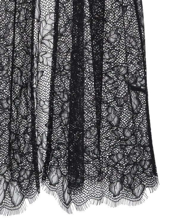 YECCA VECCA リーフ柄レースキャミワンピース Black