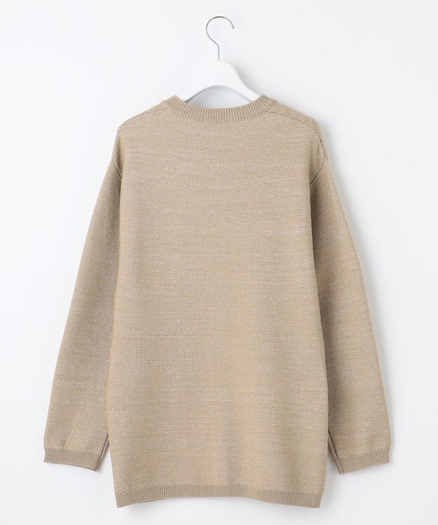 自由区 【洗える】シャイニーツイードニット アウター ベージュ