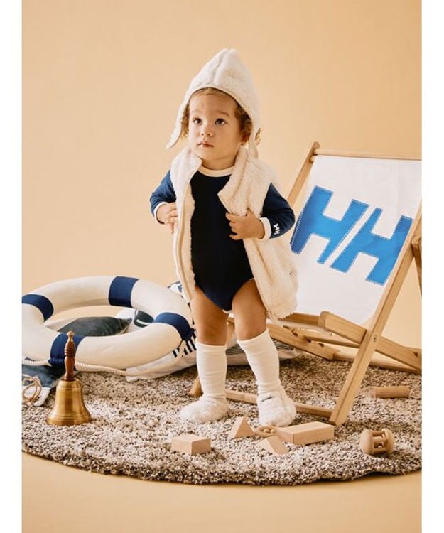 HELLY HANSEN 【べビー】マイファーストHH ロングスリーブマリンロンパースセット アイボリー