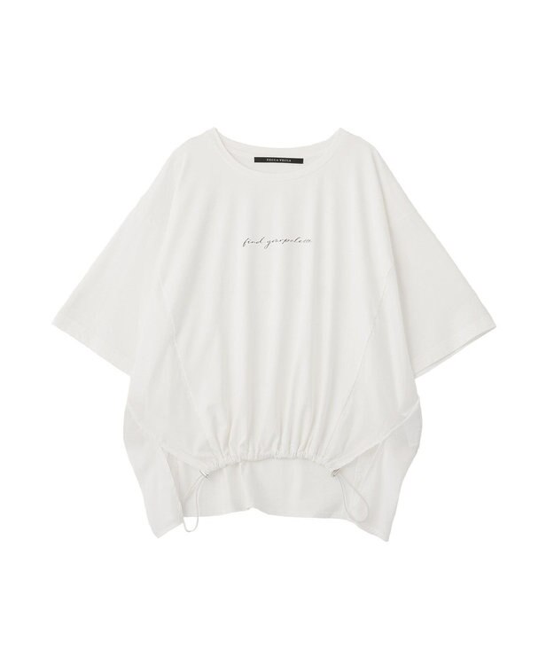 YECCA VECCA 裾ドロストデザインロゴTee Off White