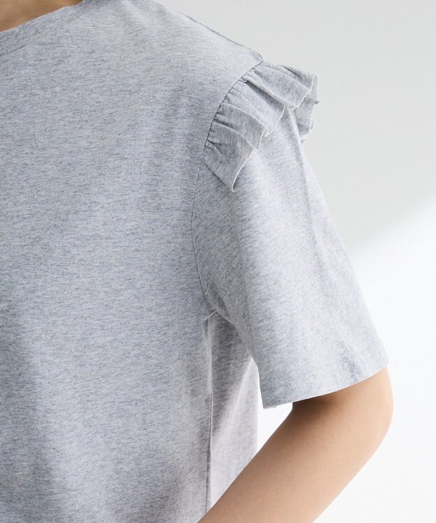 Green Parks ・Ｐｅｔｉｔ　Ｆｌｅｕｒ　アシンメトリーフリルＴＥＥ Gray Mixture