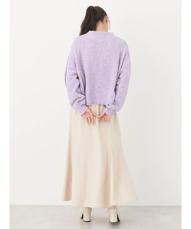 earth music&ecology シャイニーベロアモールプルオーバー Lavender