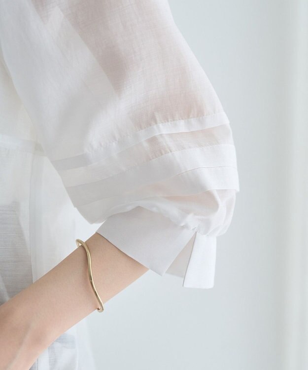 YECCA VECCA タックスリーブシアーシャツ Off White