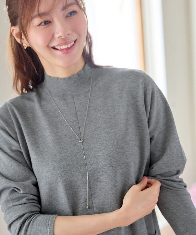 Tiaclasse ポケット付きニットチュニック グレー