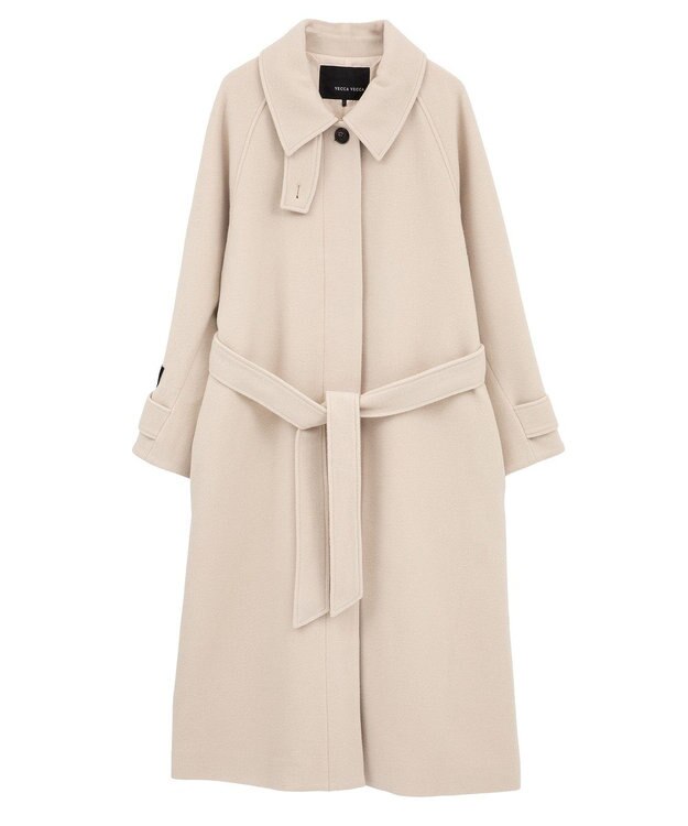 YECCA VECCA ウール混ステンカラーロングコート Light Beige