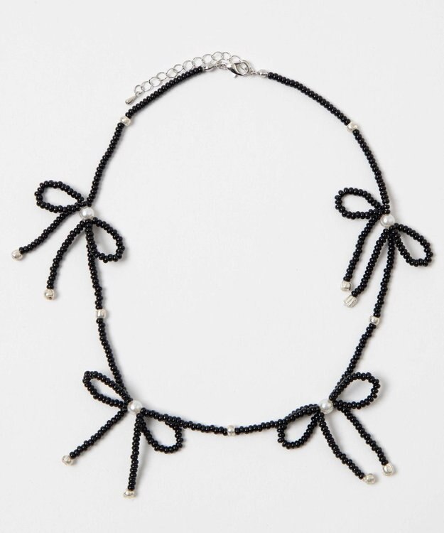 WEGO Lビーズリボンネックレス ブラック