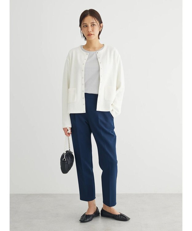 Green Parks 鹿の子カットカーディガン Ecru