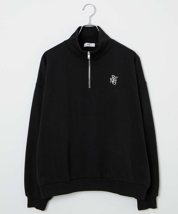 WEGO ハーフジップBIGスウェット ブラック