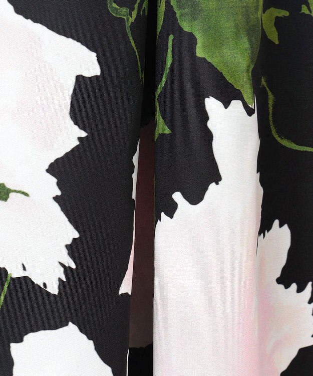 GRACE CONTINENTAL グログランボタニカルスカート ブラック