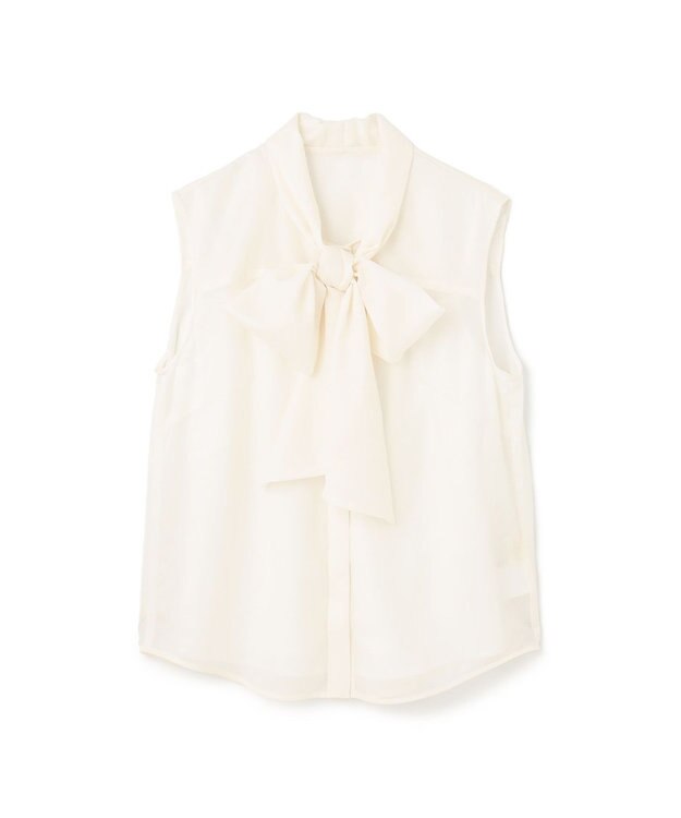 GRACE CONTINENTAL チンツボウタイノースリーブブラウス ホワイト