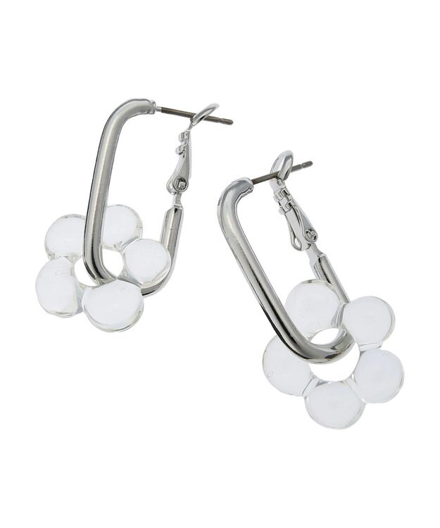 Green Parks ・ＨＡＬＦ　ＴＩＭＥ　２ＷＡＹモノトーンフラワーピアス Clear