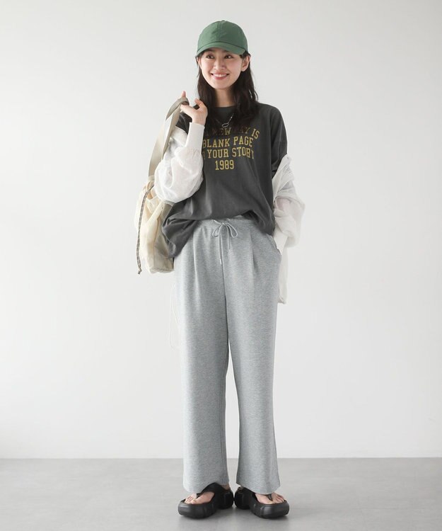 Green Parks ピグメントロゴＴシャツ Charcoal Gray