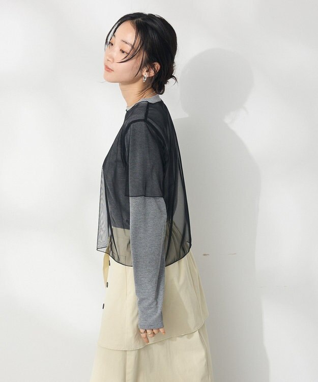 CRAFT STANDARD BOUTIQUE チュールレイヤートップス Black