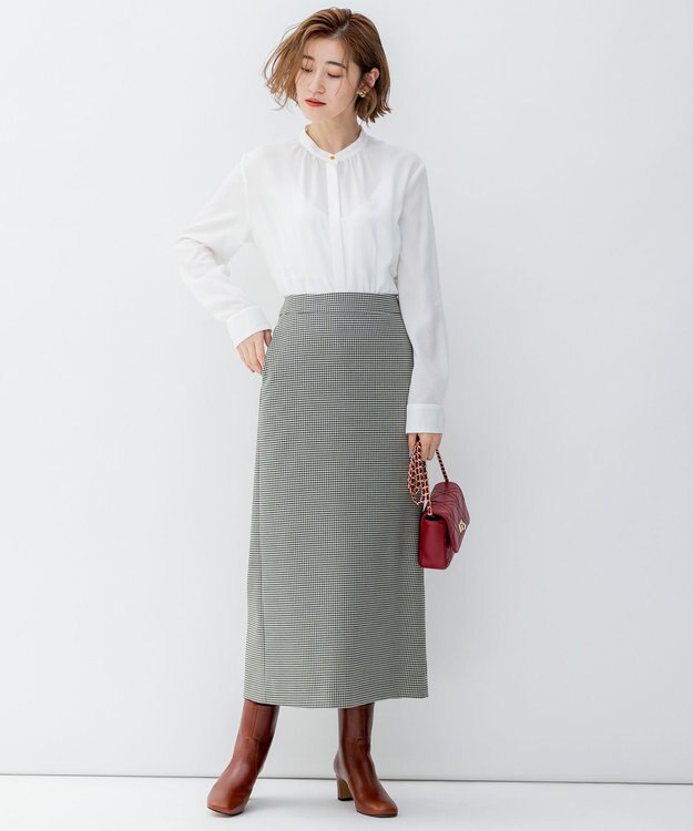 23区 【洗える】キュアセルツイル ウエストタック ブラウス ホワイト系