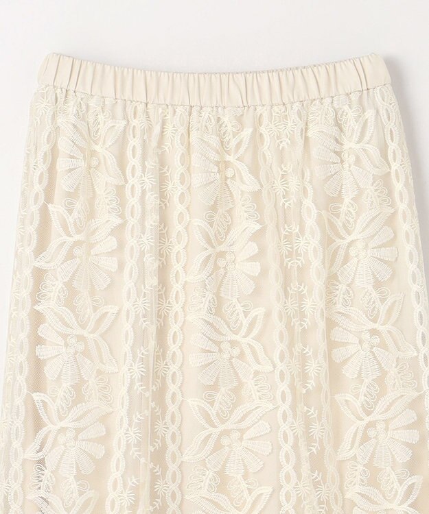 GRACE CONTINENTAL フレア刺繍スカート キナリ