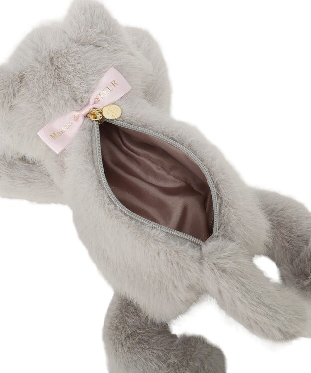 Maison de FLEUR ねこくたくたポーチ Light Gray