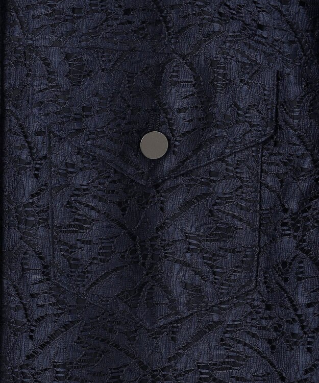 ICB L 【洗える】リーフラッセルレース ジャケット ネイビー系