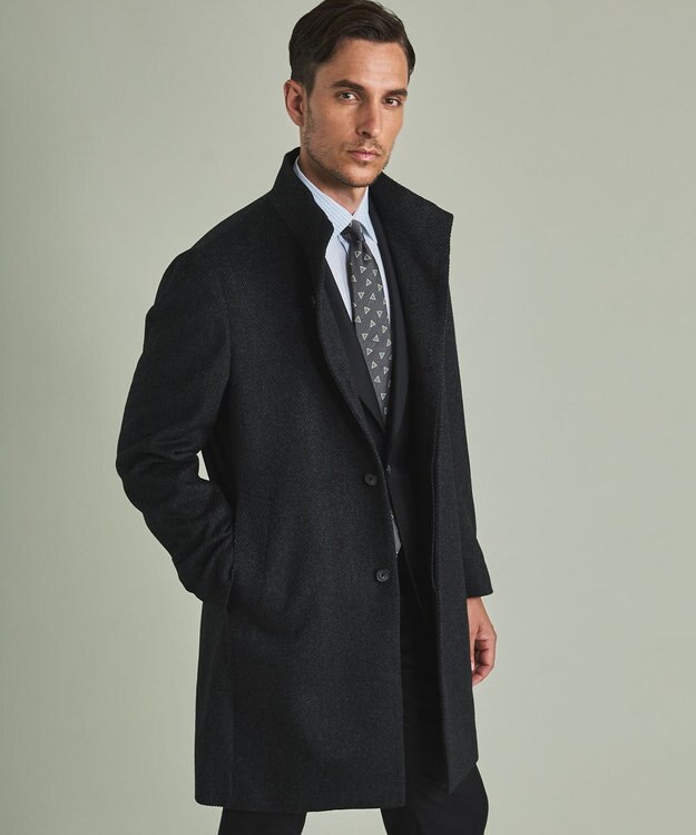 GOTAIRIKU アンゴラビーバー スタンドカラーコート グレー系8