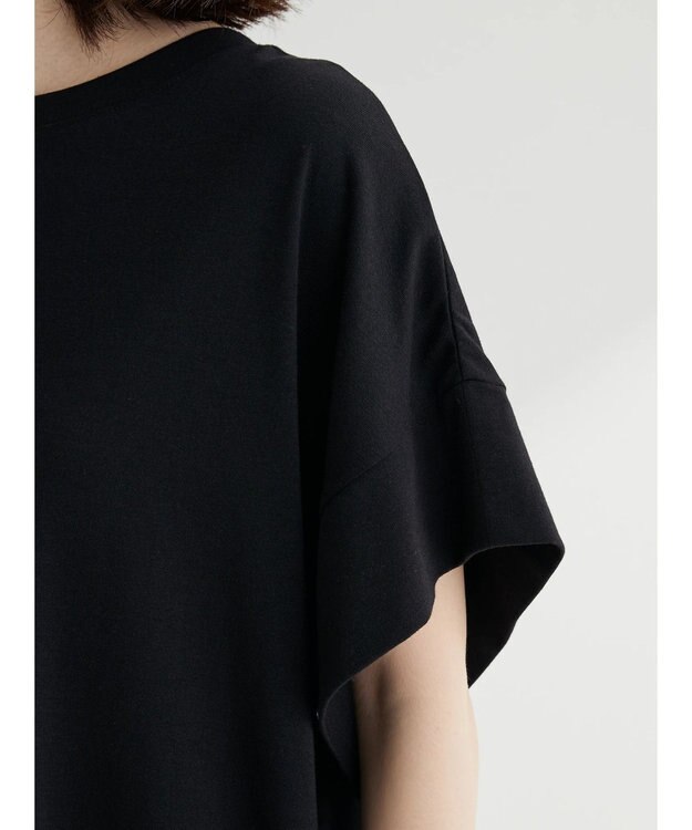 Green Parks 接触冷感　袖切替えカットワンピース Black