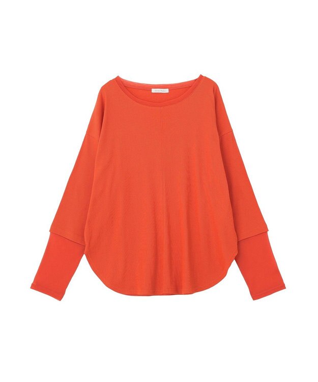 Green Parks 袖チュールリブプルオーバー Orange