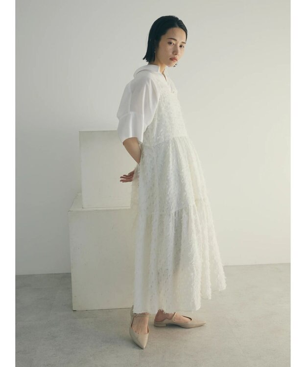 Green Parks armonia.フェザージャガードキャミワンピース Ivory