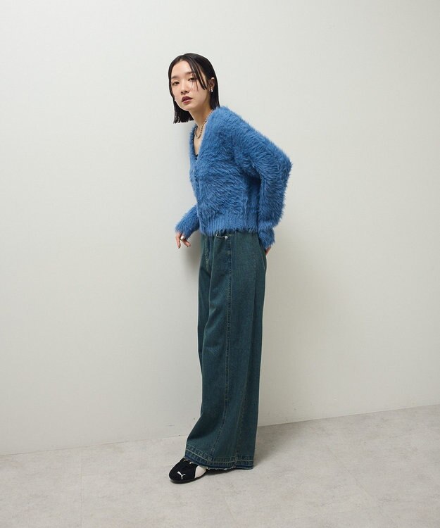 Green Parks ・Ｐｅｔｉｔ　Ｆｌｅｕｒ　シャギーニットカーディガン Blue