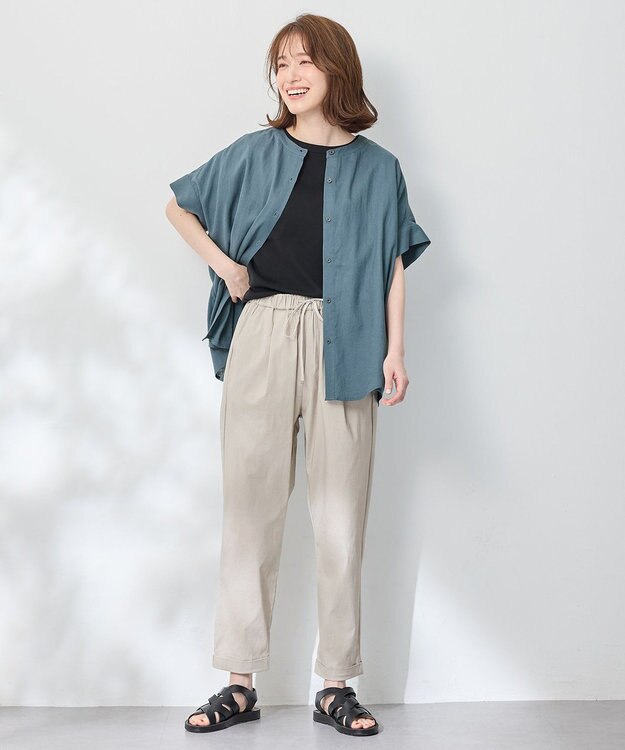 ANY フレンチリネンシャツブラウス ブルー