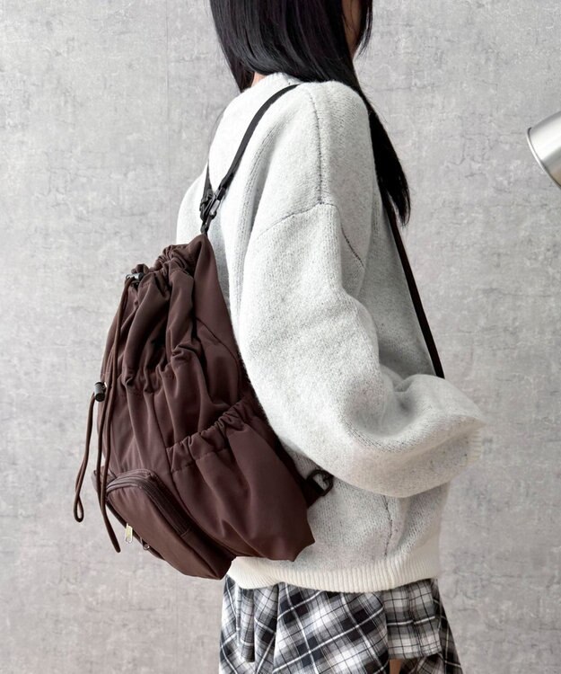 WEGO 2ポケットドロストナップサック ブラウン