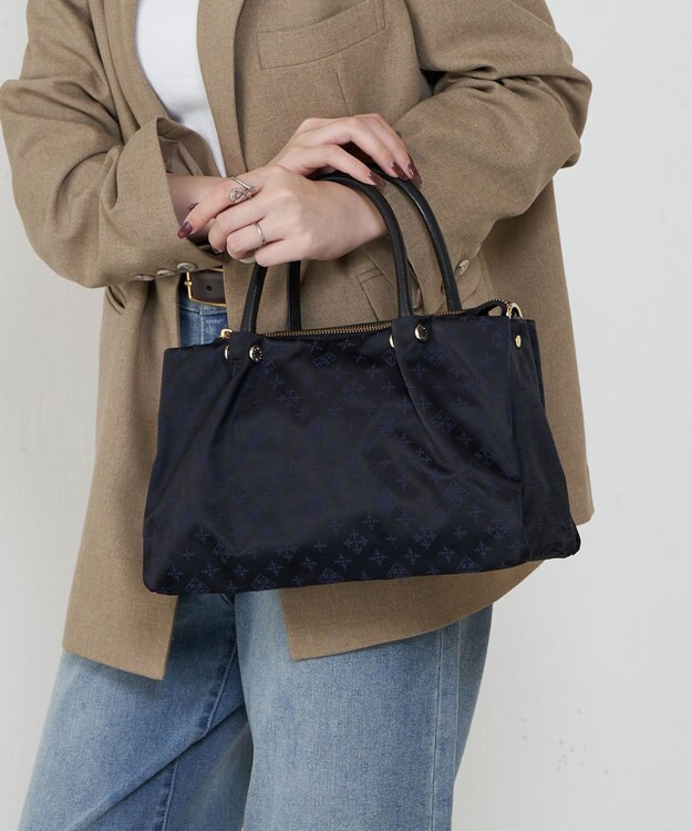 russet ナイロン三層2WAYミニトートバッグ(CE-1580) Black/Navy