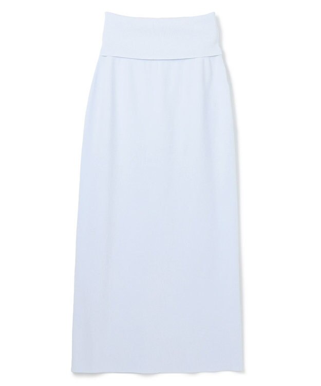 BEIGE， 【洗える】LAURA / Iラインリブスカート Sax