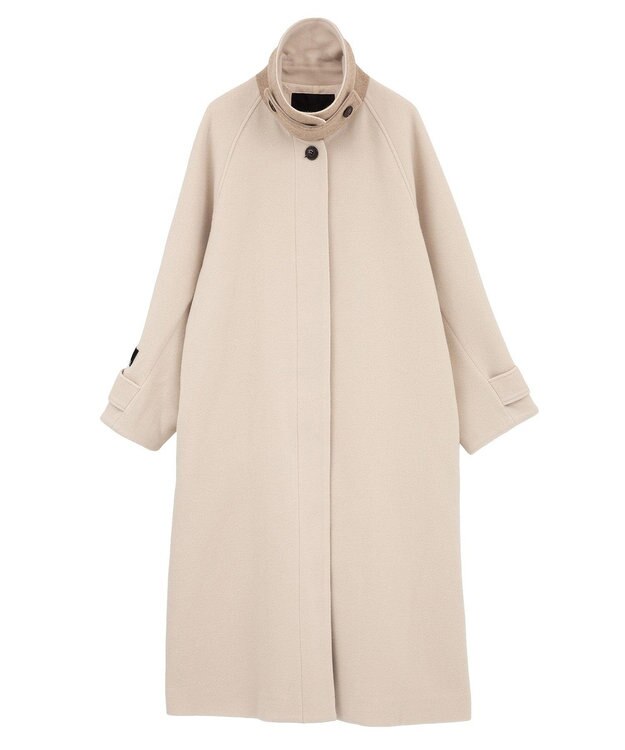 YECCA VECCA ウール混ステンカラーロングコート Light Beige