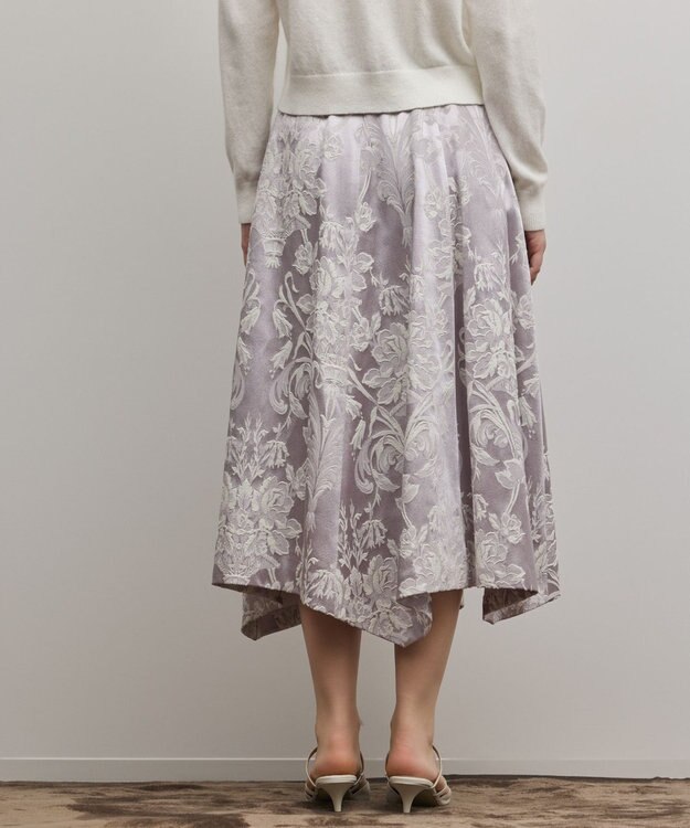 GRACE CONTINENTAL オーナメントジャガードハンカチヘムスカート ラベンダー