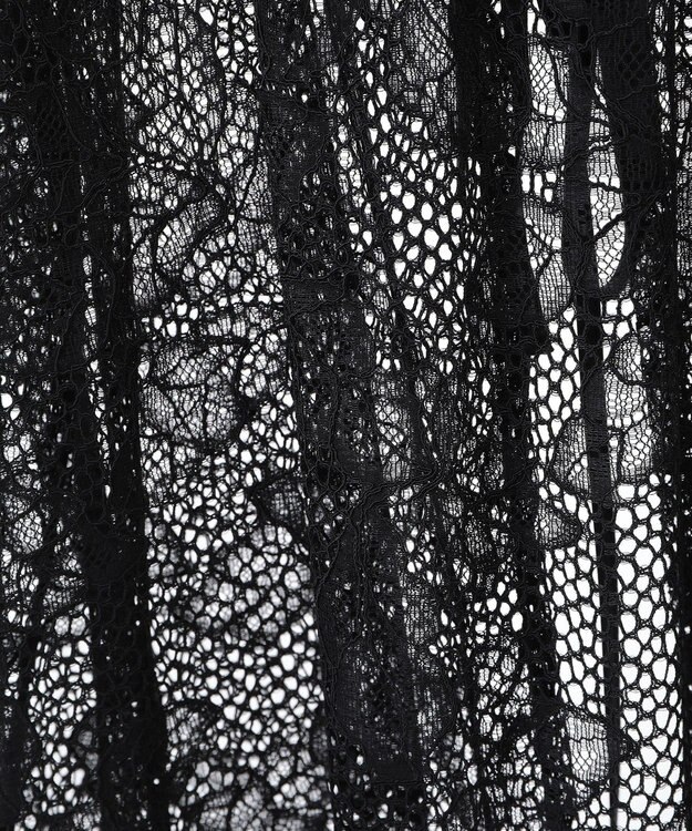 YECCA VECCA リーフ柄レースキャミワンピース Black