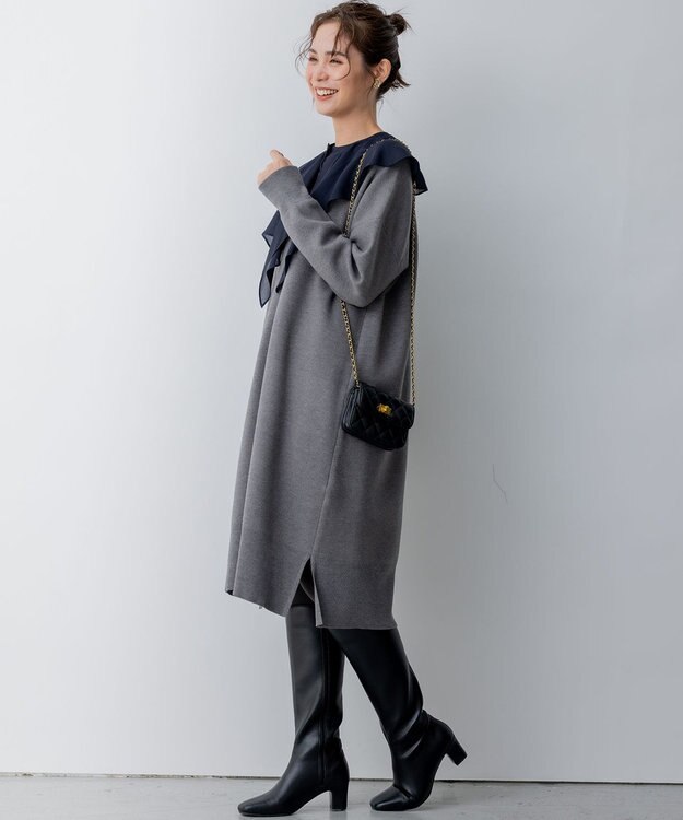 組曲 レディコンシャスロングブーツ ブラック系