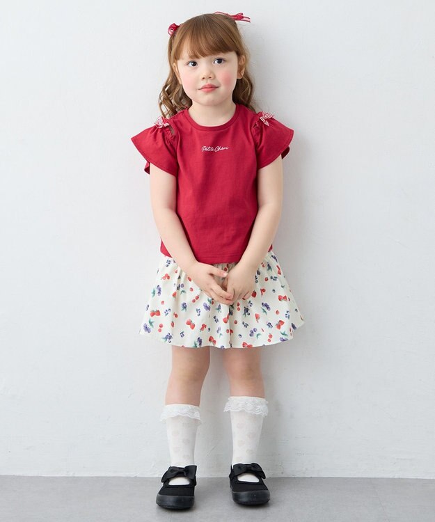 ANY KIDS 【洗濯機可能】総柄フルーツ キュロット エクリュ