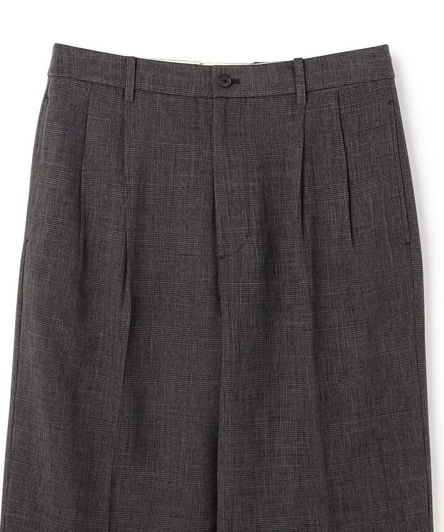 UNFILO MENS ウーリーノ 2タックスラックス グレーチェック