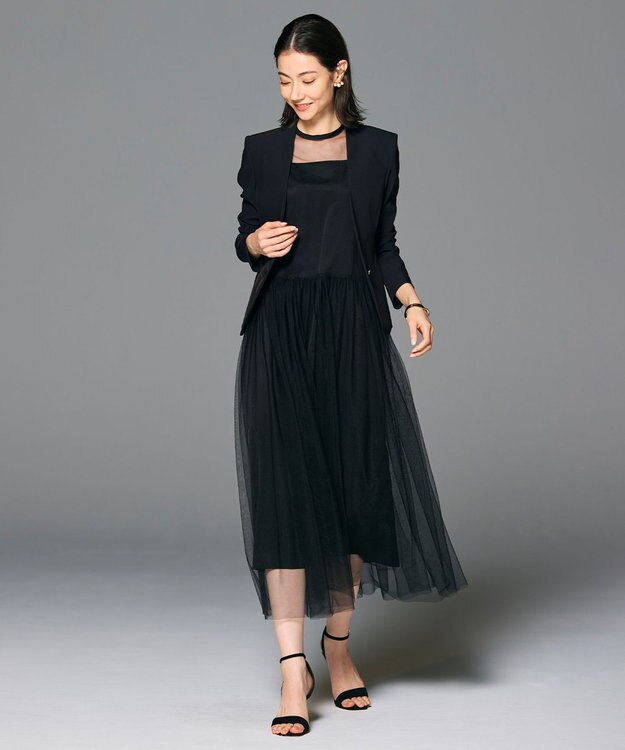 BEIGE， 【L-size・セットアップ対応】LUIZA / ノーカラージャケット Black