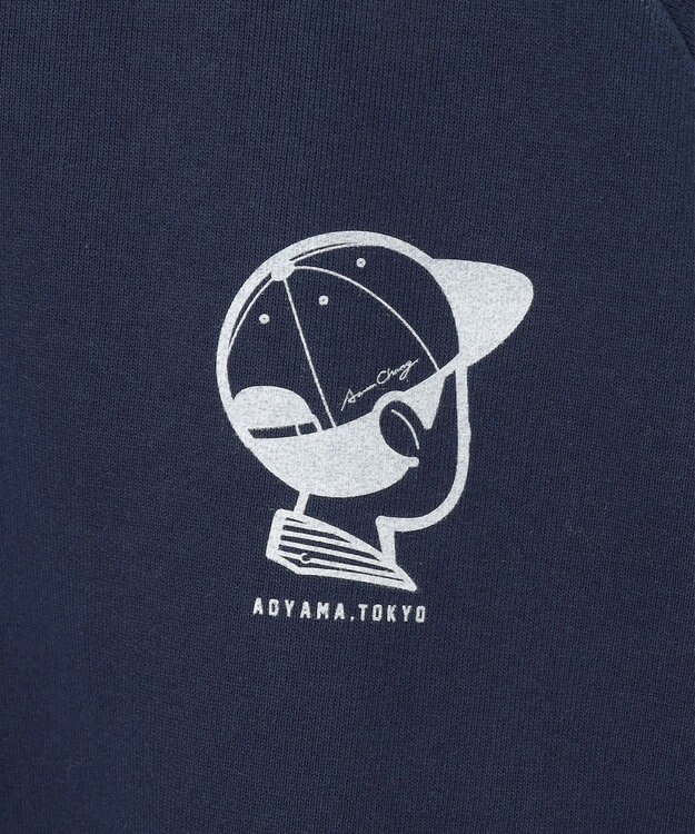 J.PRESS MEN 【AaronChang】【UNISEX】ワンポイントハーフジップ スウェットシャツ ネイビー系