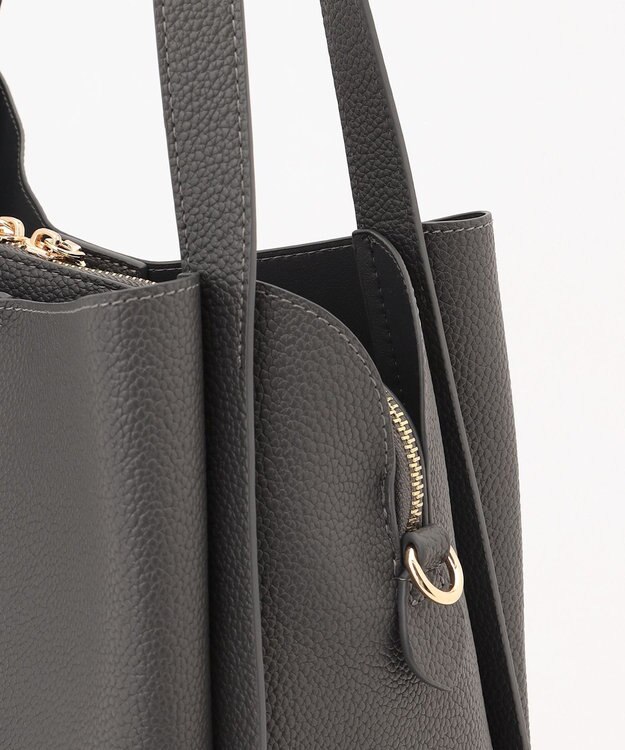 LA BAGAGERIE ソフトシュリンク2WAYハンドバッグ large ダークグレー